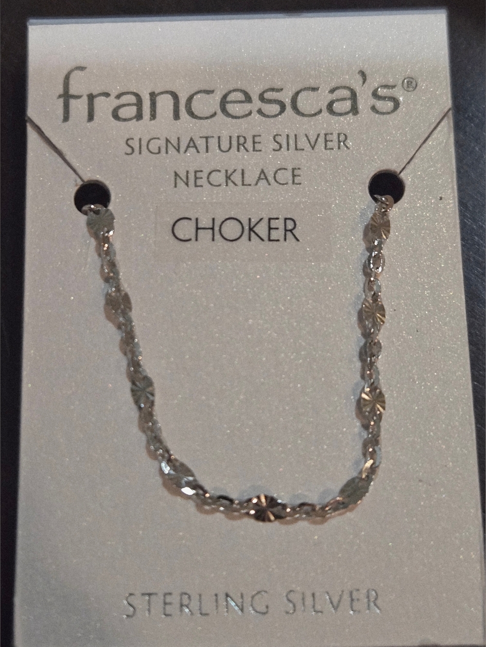 Francesca's Signature Silver Faceted Sterling Choker Necklace - Silver - Picture 3 of 5